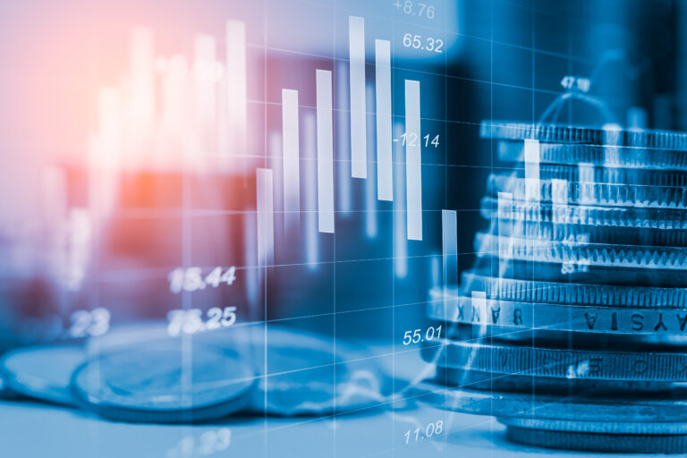 Stock market indicator and financial data view from LED